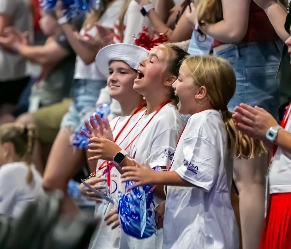 Fans cheered on their team at the Providence Day Pep rally for the USA Field Hockey sendoff to the Olympics in Paris