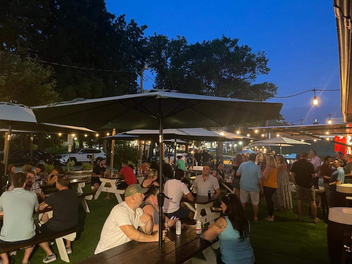 Crowds gather in the evenings at Matthews Social House.