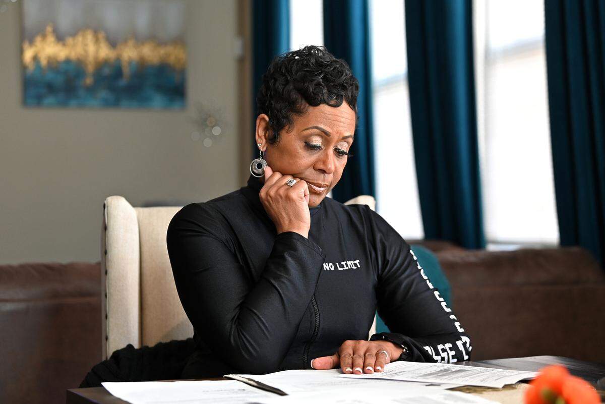 Angelia Riggsbee on Nov. 21, 2024. Riggsbee is a former employee of Sheriff Garry McFadden who said that she was retaliated against and fired.