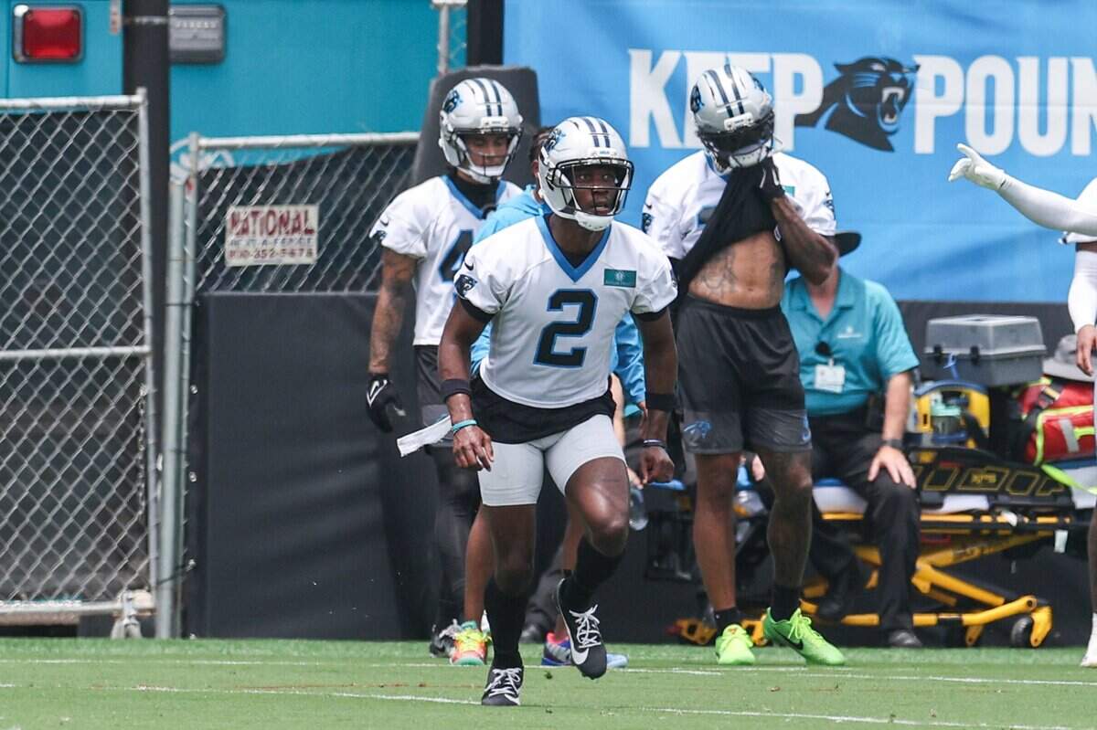 Panthers cornerback Mike Jackson during mandatory minicamp in Charlotte on Tuesday, June 9, 2026.