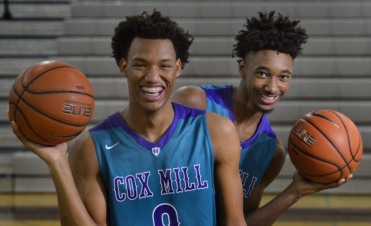 Cox Mill High teammates Wendell Moore and Leaky Black. Black transferred from Montverde (Fla) Academy. Moore led Cox Mill to the NC 3A state title that season and ended up at Duke.