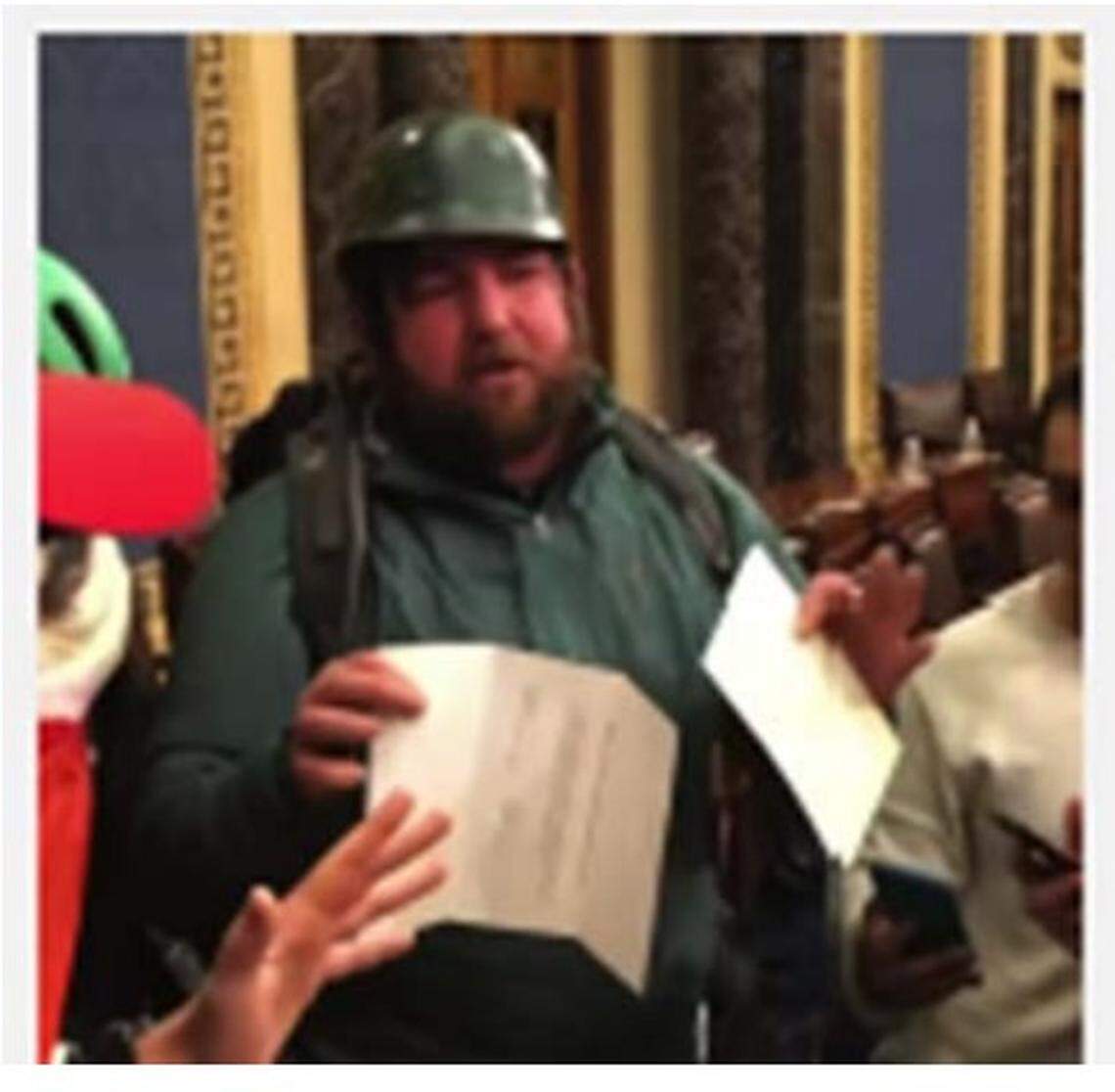 Dale “D.J.” Shalvey, now living in Conover, stole or handled official documents when he broke into the Senate chambers on Jan. 6, 2021. He pleaded guilty on Monday, Oct. 3, 2022, to two felony offenses related to the Capitol riot. His wife also pleaded guilty to a felony charge.