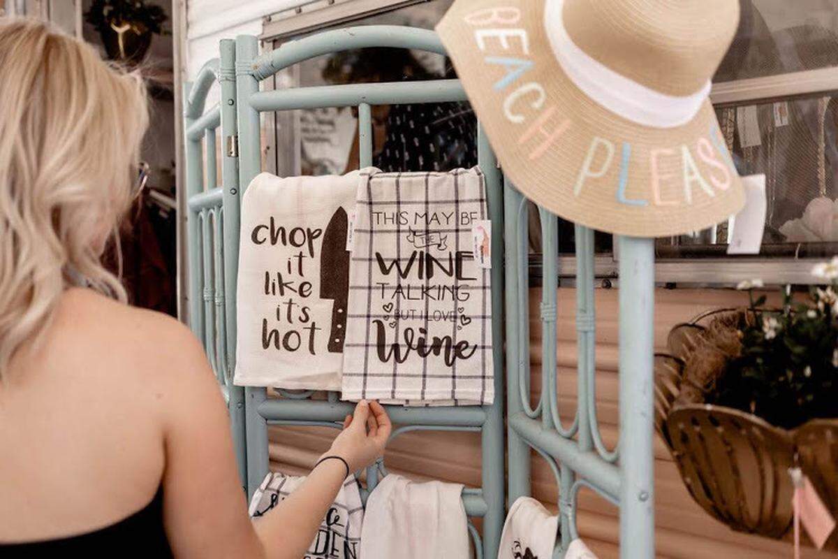 Look for your favorite finds in the new brick-and-mortar location, like mugs, tea towels and clothing.