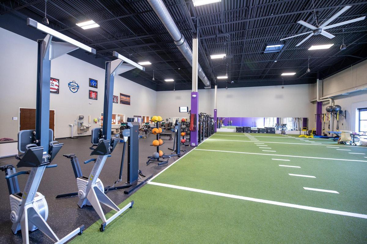 Novant Health and Sports Performance Rehabilitation Center in Huntersville has rowing machines, medicine balls, free weights and weight machines.