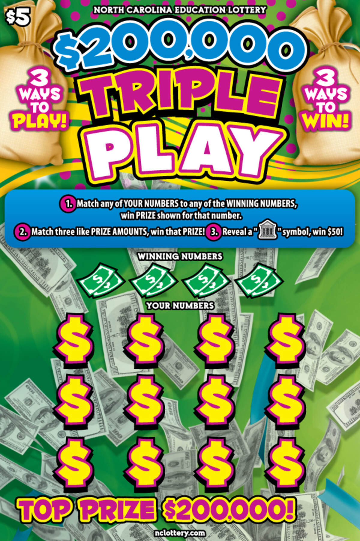 In a case of try, try and try again, a man won the top prize in a new North Carolina scratch-off game, lottery officials said.