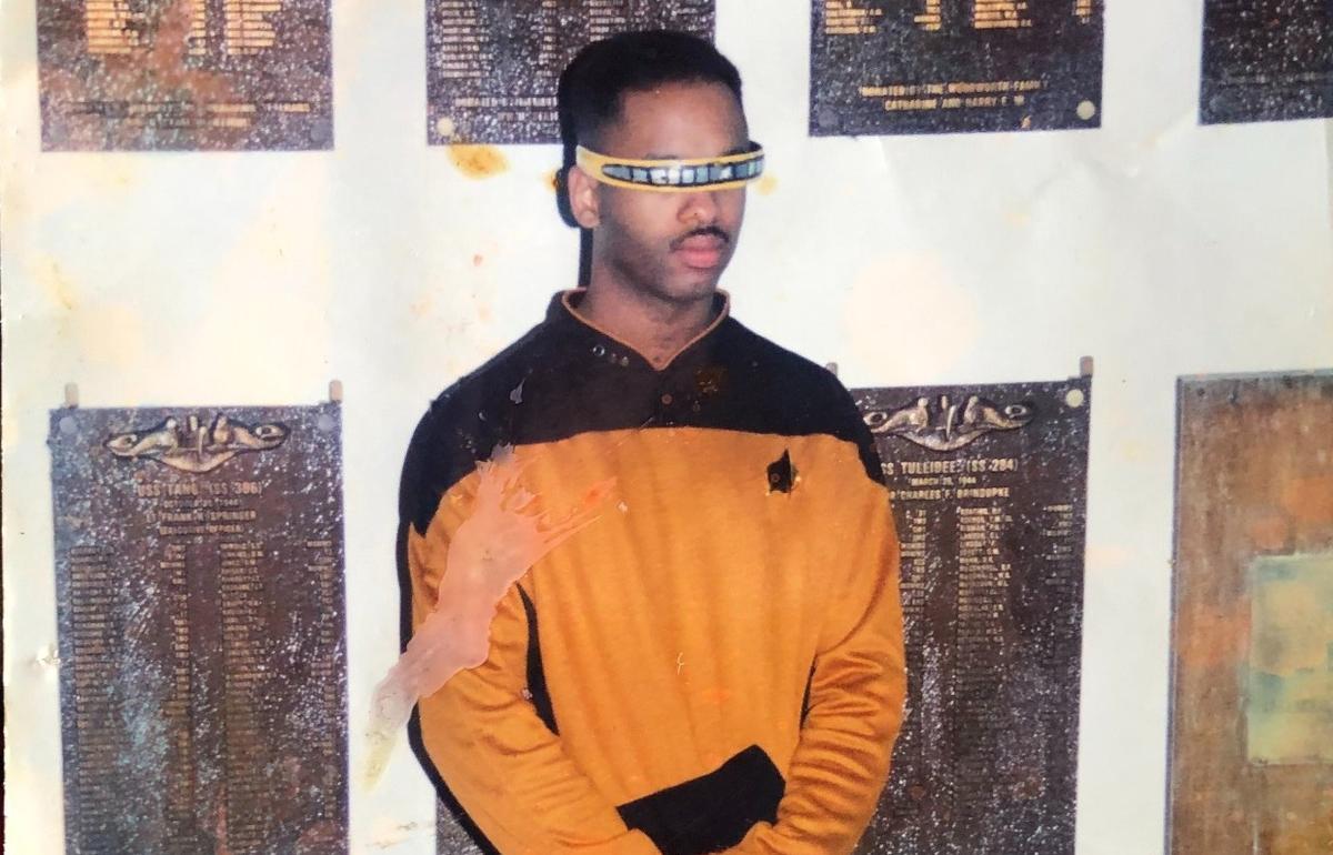 Jor-El, back when he was still in the Navy and still Mark Taylor, dressed up as a “Star Trek: The Next Generation” character.