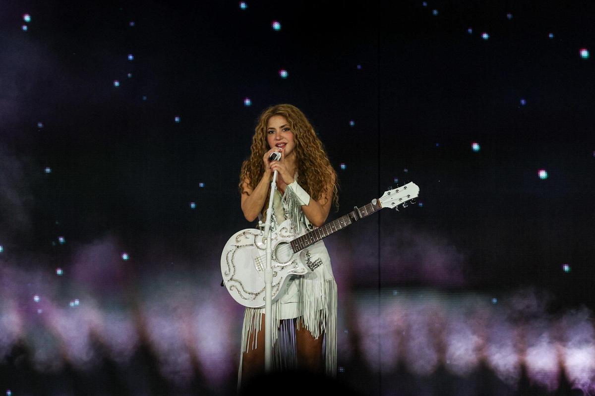 Shakira performs at Bank of America Stadium in Charlotte on Tuesday night.