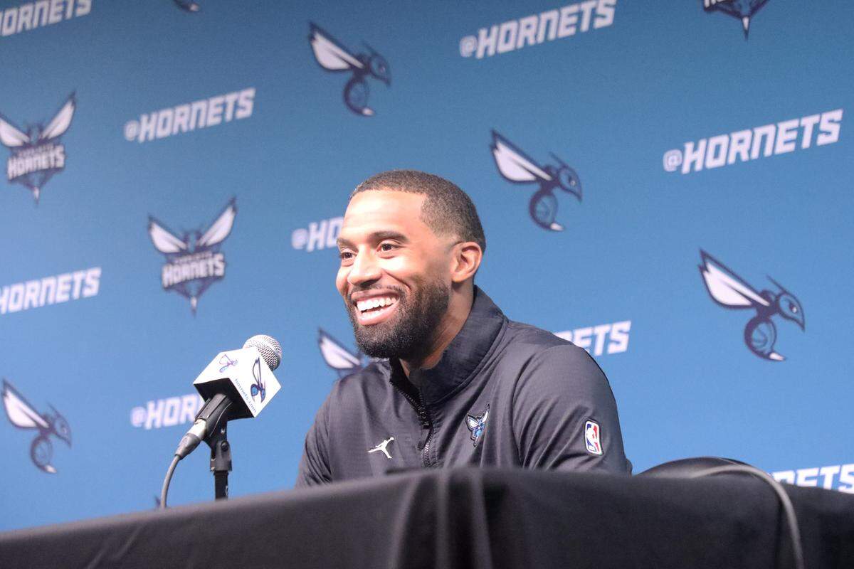 Charlotte Hornets head coach Charles Lee speaks to the press during media day on September 30th, 2024.