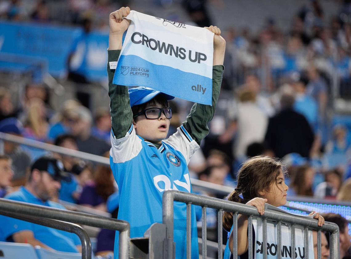 Fans get ready for the kickoff as Charlotte FC would host Orlando City in Game 2 of the MLS Playoffs Friday November 1, 2024.