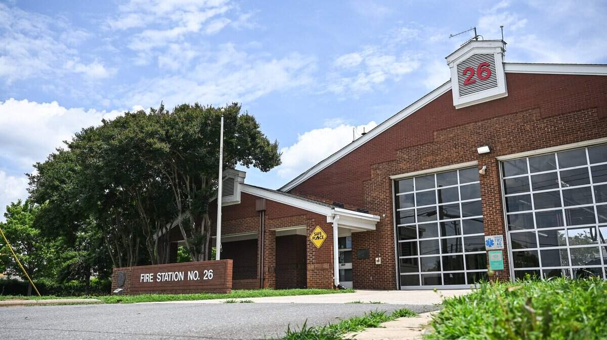 Fire Station 26 as seen from North Tryon Street in Charlotte on Thursday, May 28, 2026. The station was evacuated due to mold.