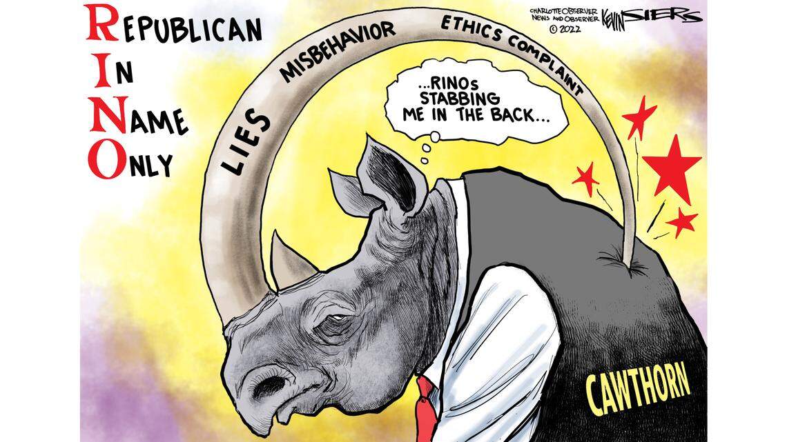 Kevin Siers cartoon: Cawthorn the Rino