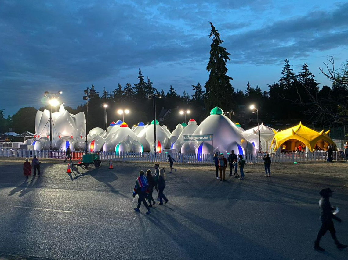 Luminarium — Architects of Air by Alan Parkinson offers saturated lights and sensory scoundscapes.