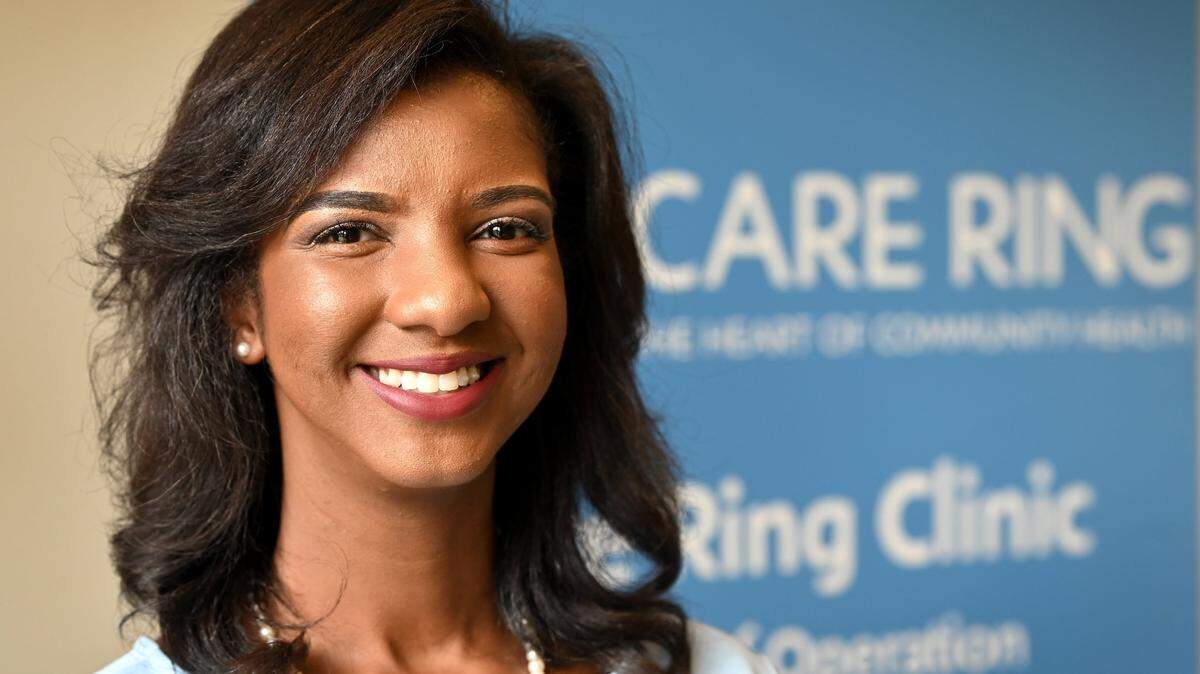 Tchernavia Montgomery is executive director of Care Ring, which provides free community medical care, and partners with the Mecklenburg County Jail to provide aid to expectant mothers.