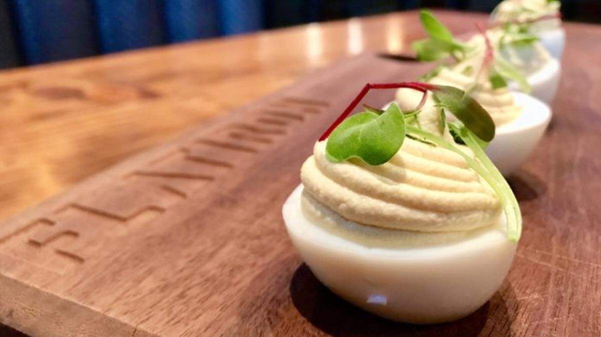 FlatIron Kitchen & Taphouse’s deviled eggs.