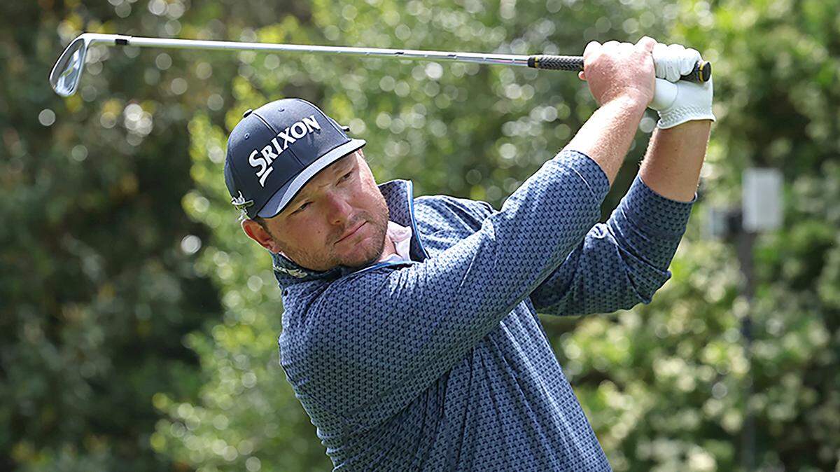 Matthew NeSmith practices his swing at the sixth tee box during second round action in the Wells Fargo Championship at Quail Hollow Club in Charlotte, NC on Friday, May 5, 2023. NeSmith finished the round at -4.