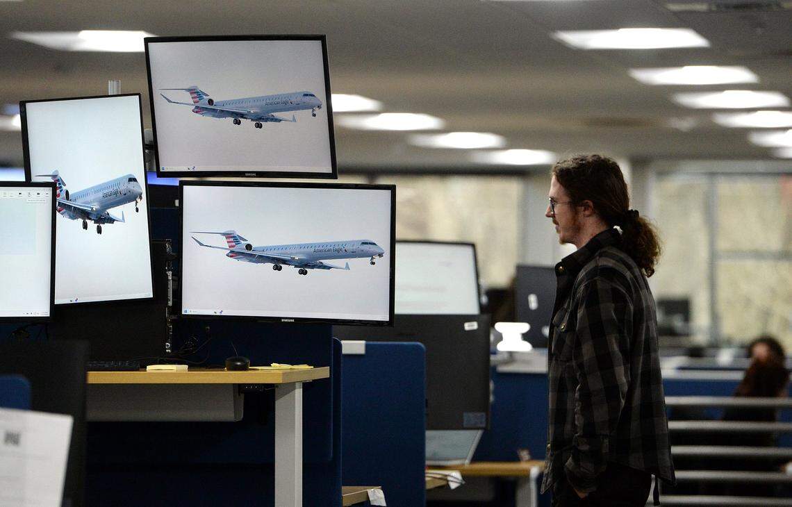 PSA Integrated Operations Center employees monitor various activities including the weather at the company headquarters in Charlotte. PSA Airlines, a wholly owned subsidiary of American Airlines Group and leading regional airline, announced it has officially opened its new headquarters in Charlotte in the Water Ridge Office Park about two miles from American Airlines' Charlotte Flight Training Center and five miles from Charlotte Douglas International Airport (CLT), where many PSA team members are based. The Charlotte server was given a tour of the facility on Friday, Jan. 16, 2026.