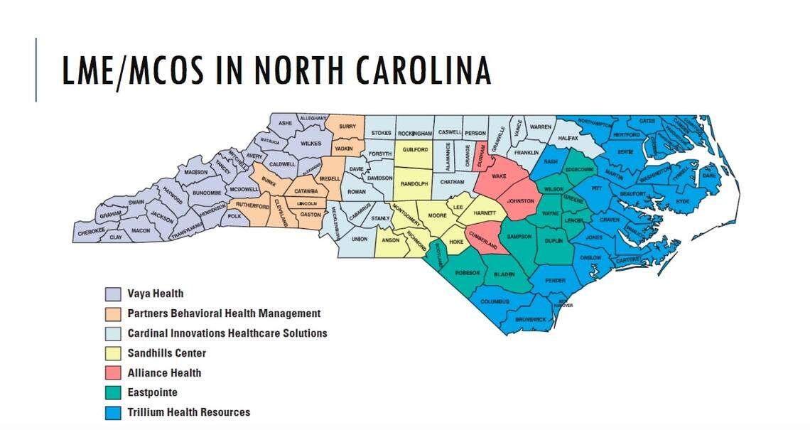 Here is a look at local management entities and managed care organizations throughout North Carolina. Cardinal Innovations Healthcare oversees treatment programs in Mecklenburg and 19 other counties.