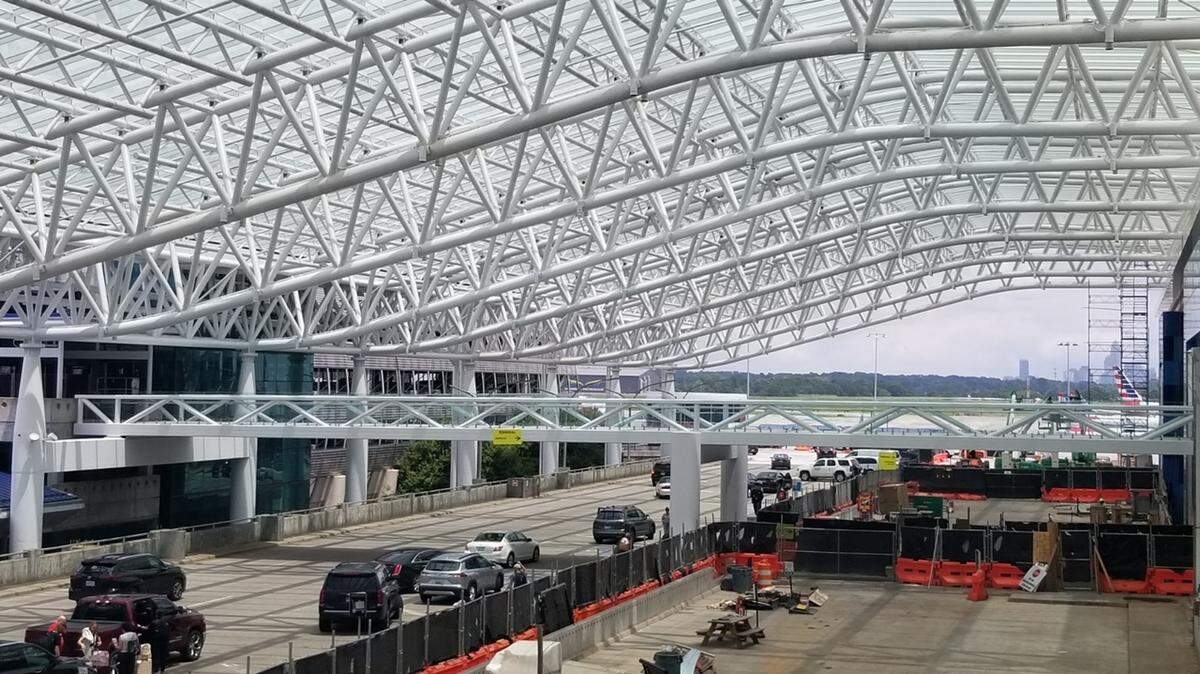 The new skybridges at Charlotte Douglas International Airport open to the public early Wednesday, and connect the hourly deck and terminal.
