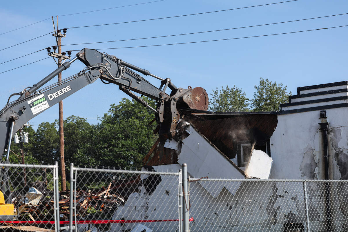 The Excelsior Club on Beatties Ford Road stands in ruins as demoliton nears completion in Charlotte on Thursday, July 16, 2026.