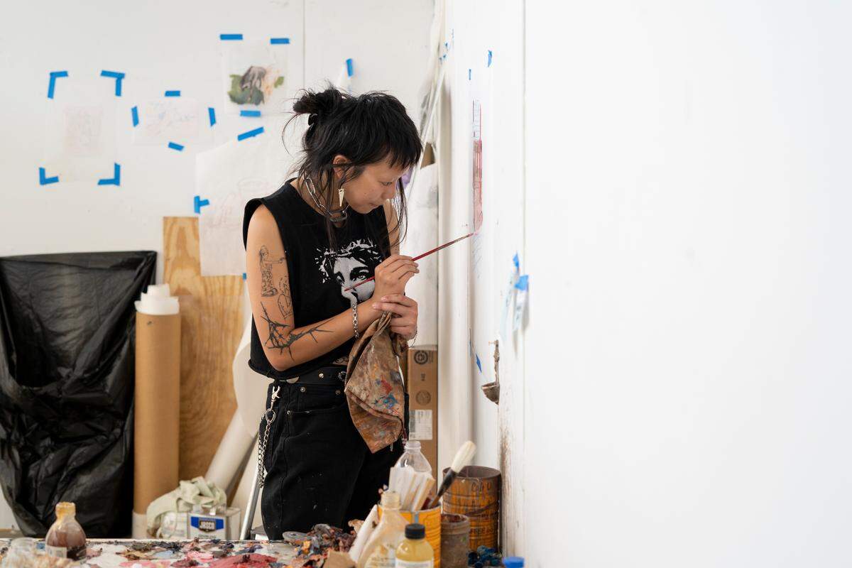 Painter Quynh Vu was a a Goodyear Arts summer 2022 resident.
