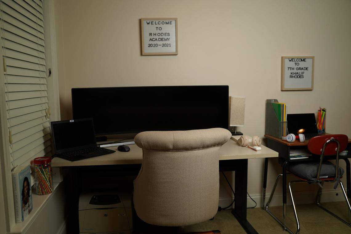 With help getting organized from family members who are teachers, the Rhodeses are all set to start off the school year at home.