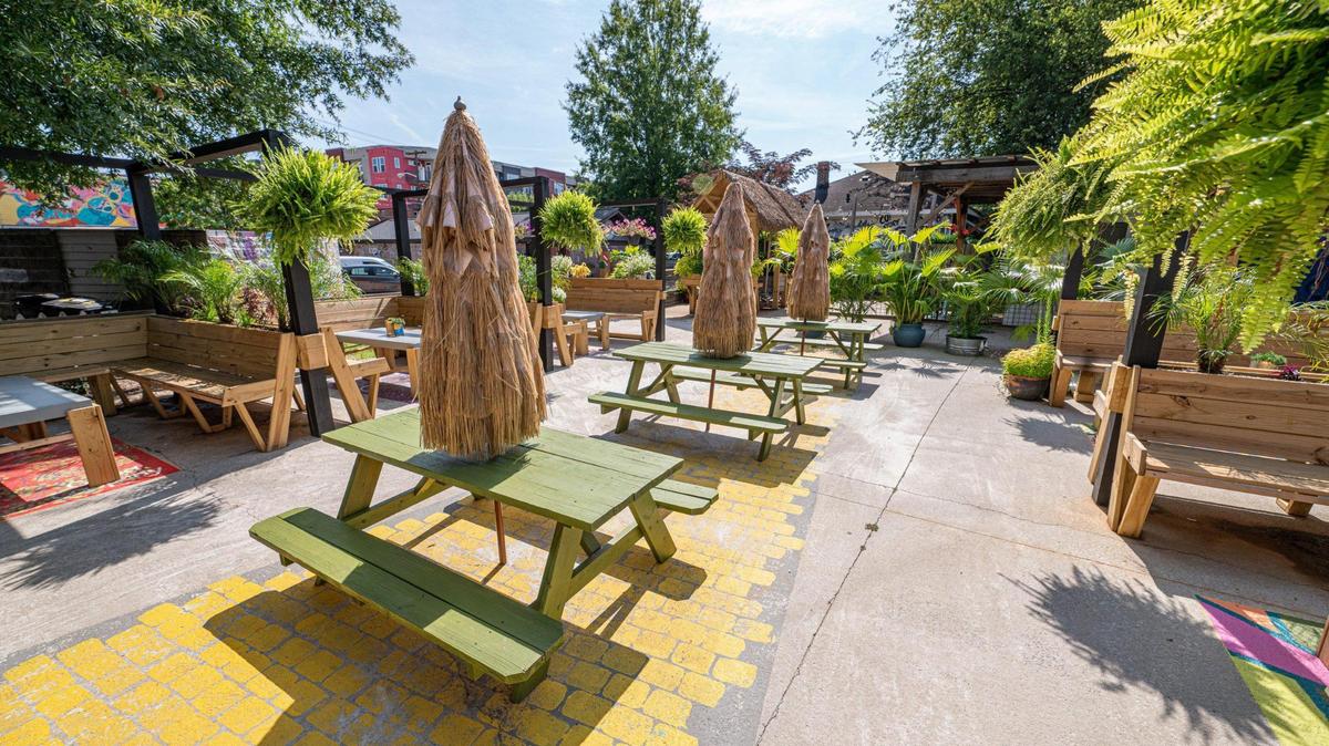 Noda Company Store has updated its patio to have a tiki beach vibe.