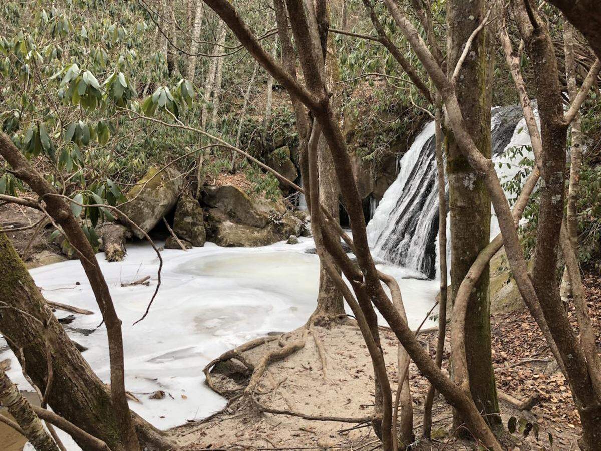 Frozen waterfalls are hidden throughout Gorges State Park.