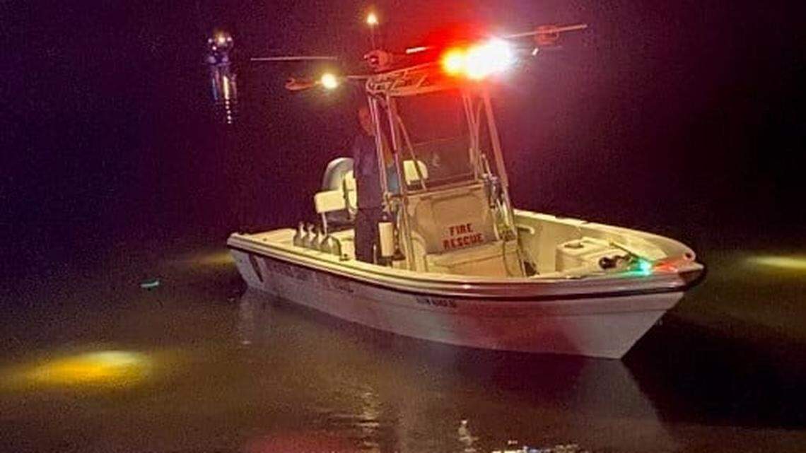 Crews with several agencies tried to find the man who slipped under the water after helping a 6-year-old girl to be rescued.