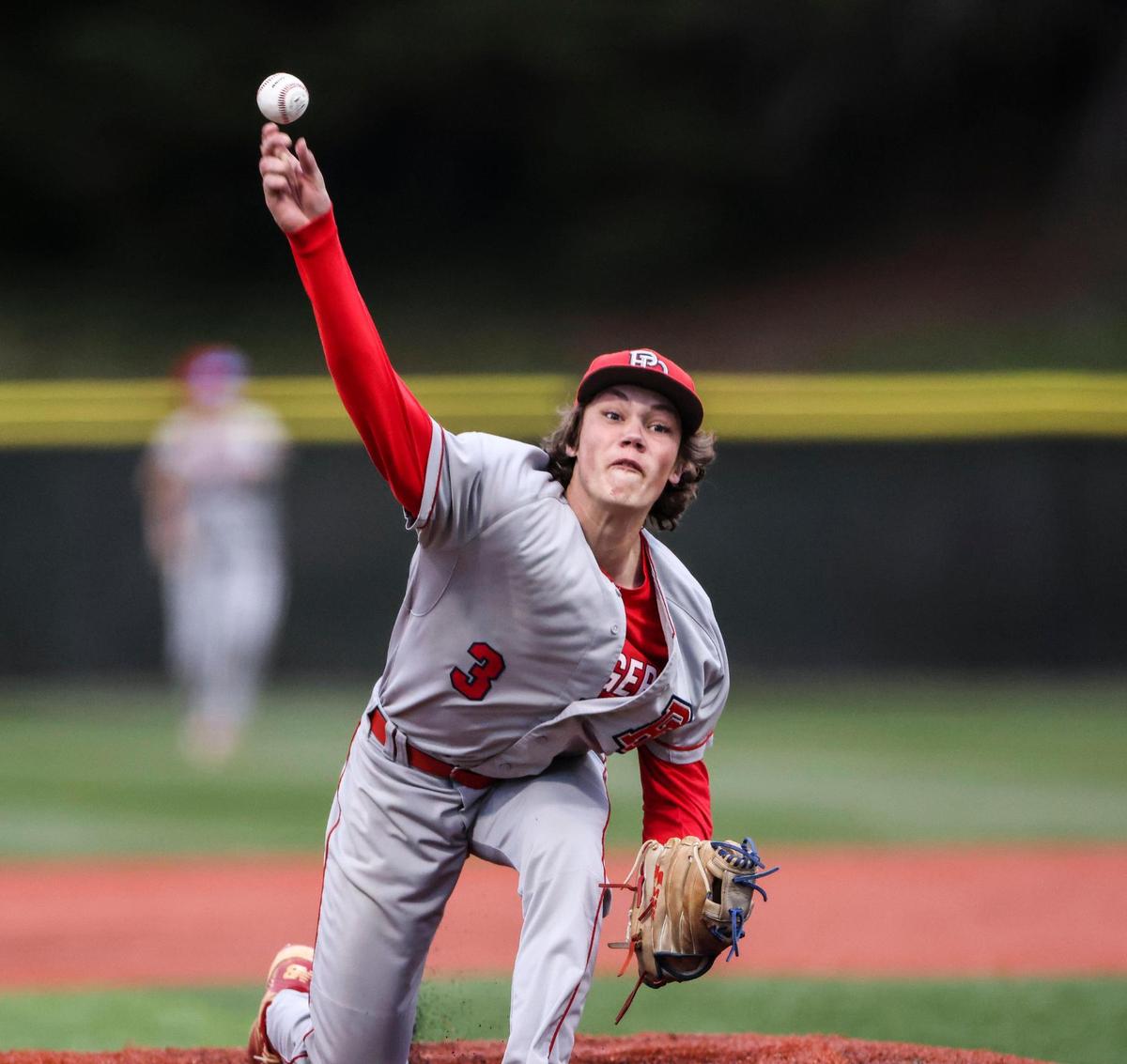 Providence Day’s Bo Ziegler pitches against Charlotte Christian at Charlotte Christian School in Charlotte, N.C., on Friday, April 8, 2022.
