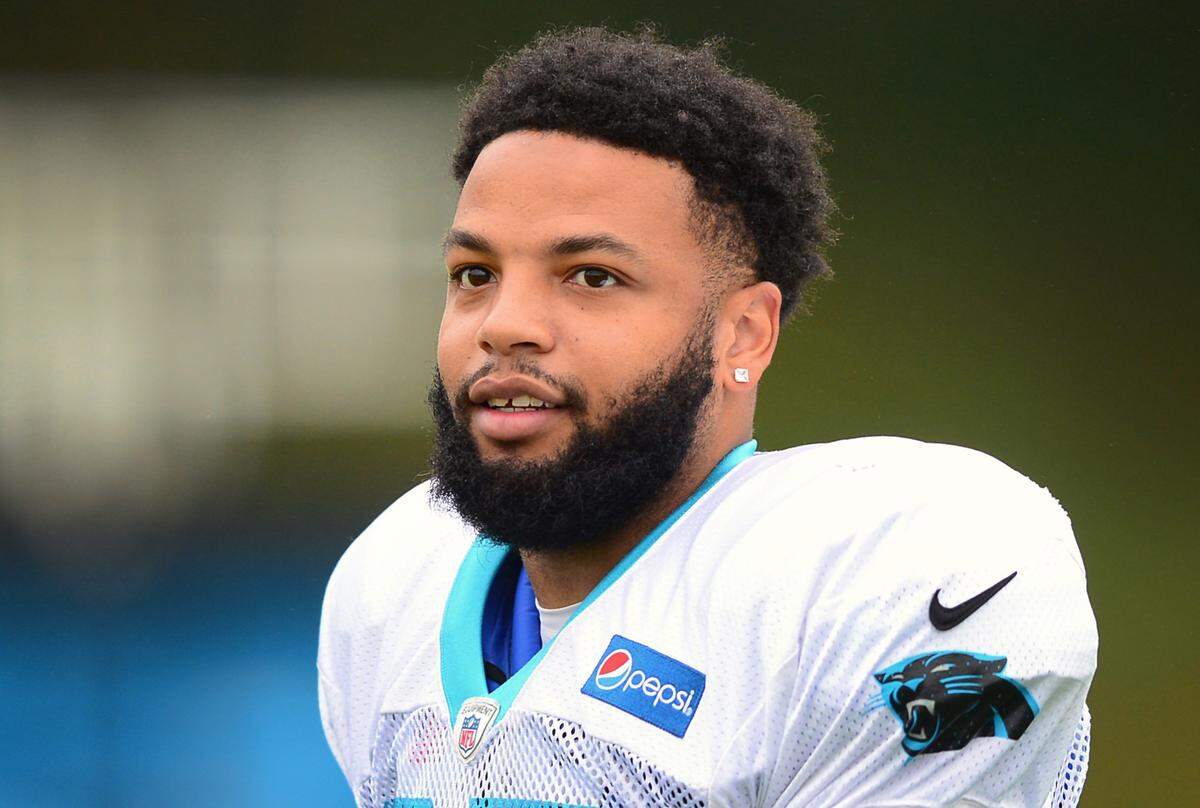 Carolina Panthers cornerback Corn Elder during practice on Wednesday, August 1, 2018 at Wofford College in Spartanburg, SC.