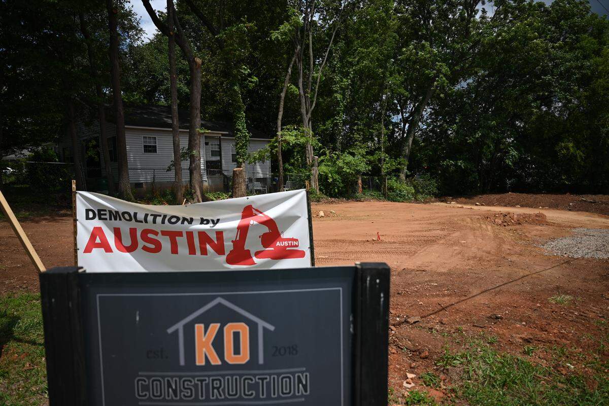 A lot has been cleared in Charlotte’s Belmont neighborhood in preparation for a new home to be built.