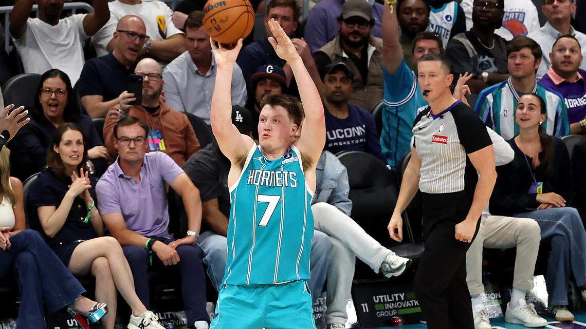 261 Knueppel triples: Hornets rookie sets team record, gets surprise water bath