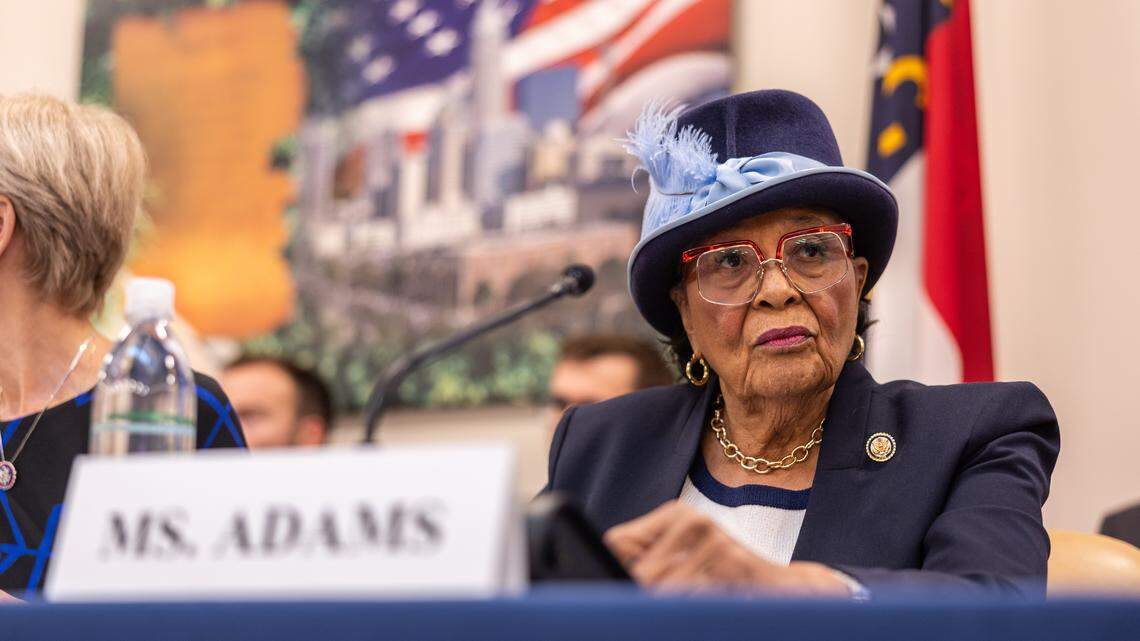 Rep. Alma Adams, a Democrat whose district covers Charlotte, during a U.S. House Judiciary subcommittee hearing in Charlotte on crime and public safety in the wake of the light rail stabbing at Charles R. Jonas Federal Building in Charlotte N.C., on Monday, September 29, 2025.
