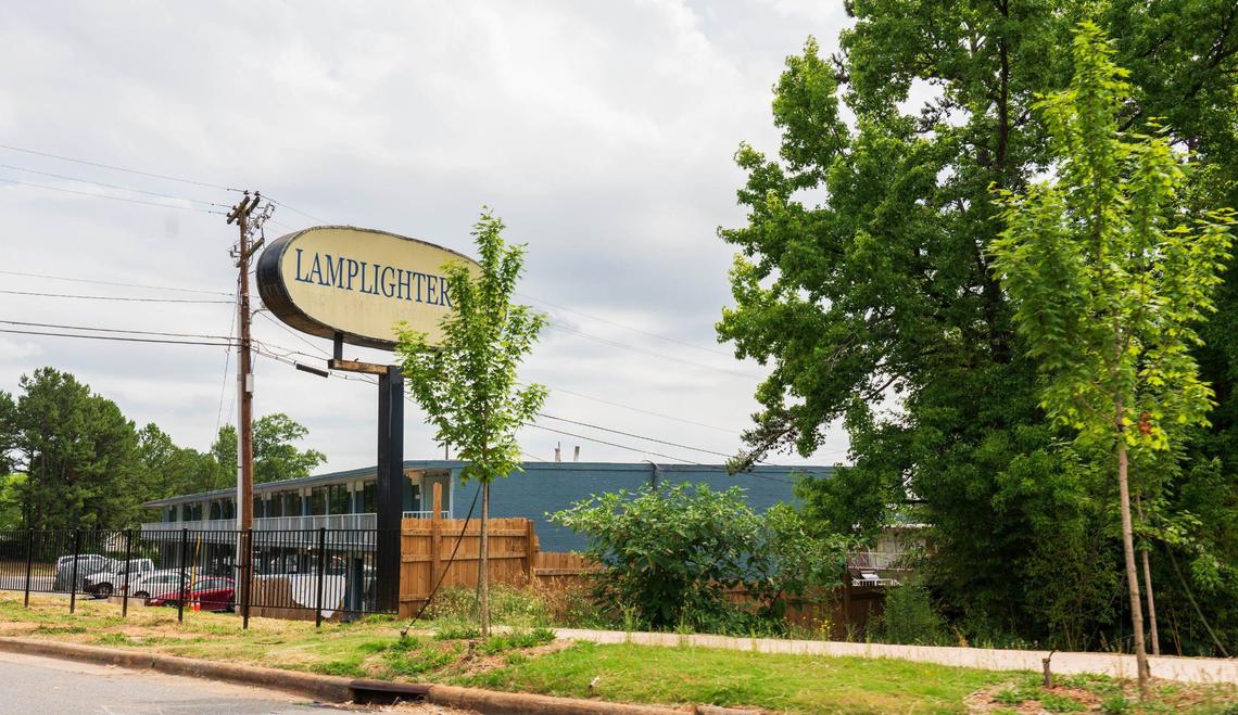 The Lamplighter Inn in northwest Charlotte was once planned as a site for a transitional housing program. The hotel is seen on June 18, 2024.