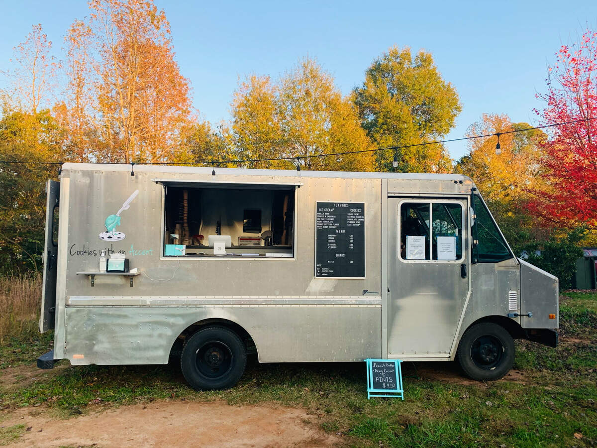 Yulia’s Ice Cream co-owners Yuliya Shvinhelskaya and Taylor Richardson started out with a food truck, Cookies With An Accent in Huntersville. The ice cream and cookies truck operated in the Lake Norman area before COVID-19.