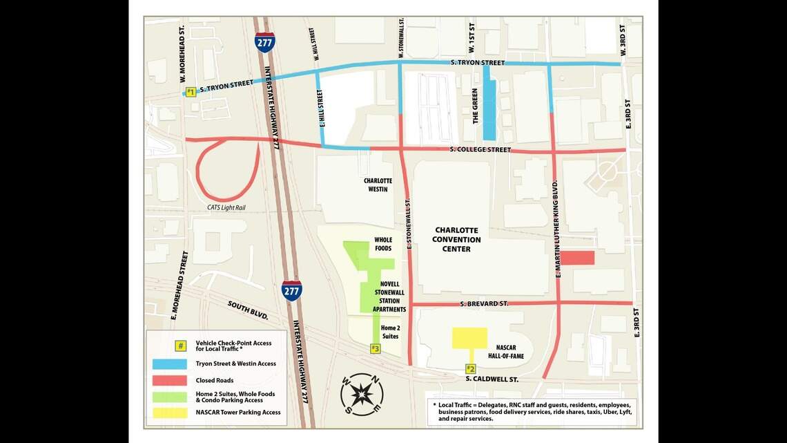 Navigating Charlotte during the RNC? Here’s a list of road closures, security stops