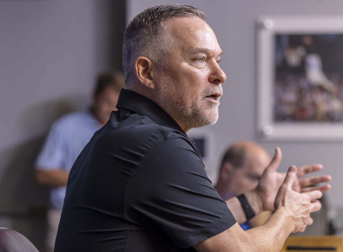 North Carolina coach Michael Malone fields questions during a press briefing on Thursday, September 3, 2026, at the Smith Center in Chapel Hill, N.C. Malone touched on numerous topics during his first press conference since being named head coach of the Tar Heels in April.