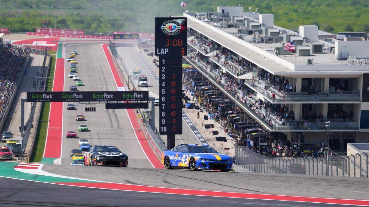 Mar 26, 2023; Austin, Texas, USA; NASCAR Cup Series driver Erik Jones (43) at Circuit of the Americas. Mandatory Credit: Daniel Dunn-USA TODAY Sports