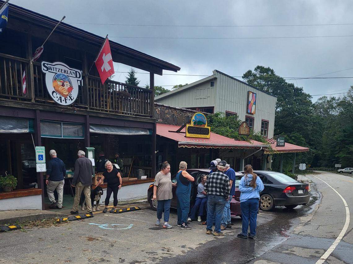 Switzerland Cafe and General Store fed its neighbors with its remaining inventory after Hurricane Helene. The cafe is ok, but there is a sinkhole nearby and the smokehouse will need to be torn down. Repairs needed will more than $100,000.