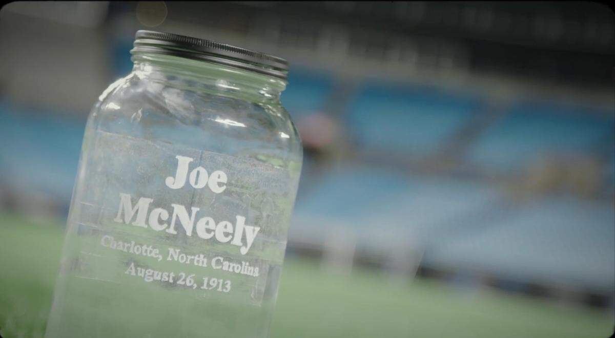 Soil was collected from Bank of America Stadium where Joe McNeely was killed in 1913 as part of the Charlotte-Mecklenburg Remembrance Project.