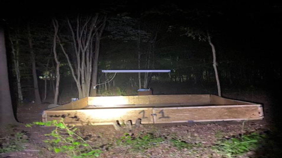 Police busted a 13-person dog fighting ring in a wooded area east of Statesville Saturday, May 13, 2023.