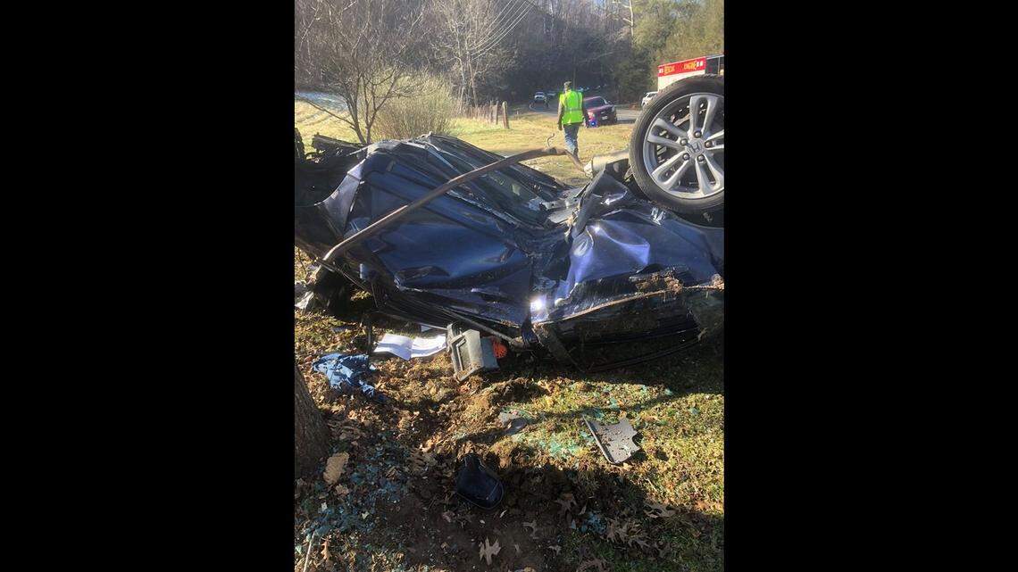 A runaway teen was leading sheriff’s deputies on a 100 mph chase on Interstate 81 when she hit a pole and flipped three times in this vehicle. She survived.