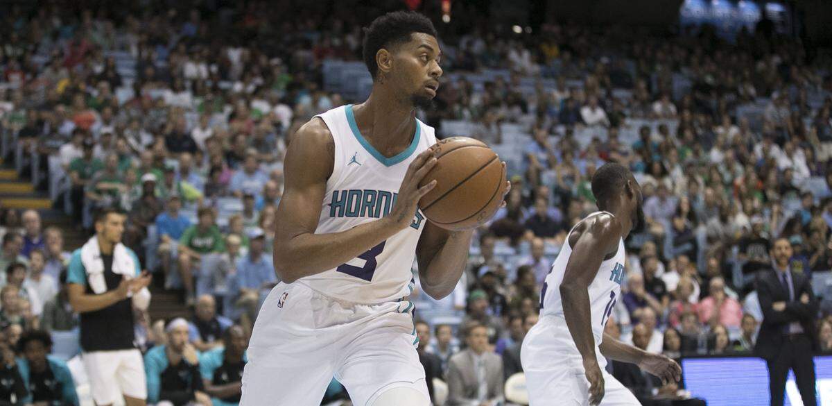 Entering his seventh NBA season, Jeremy Lamb (3) has earned a starting spot at shooting guard.