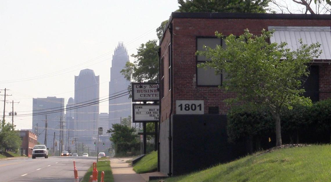 A view of the City North Business Center along North Tryon Street in Charlotte, NC.
