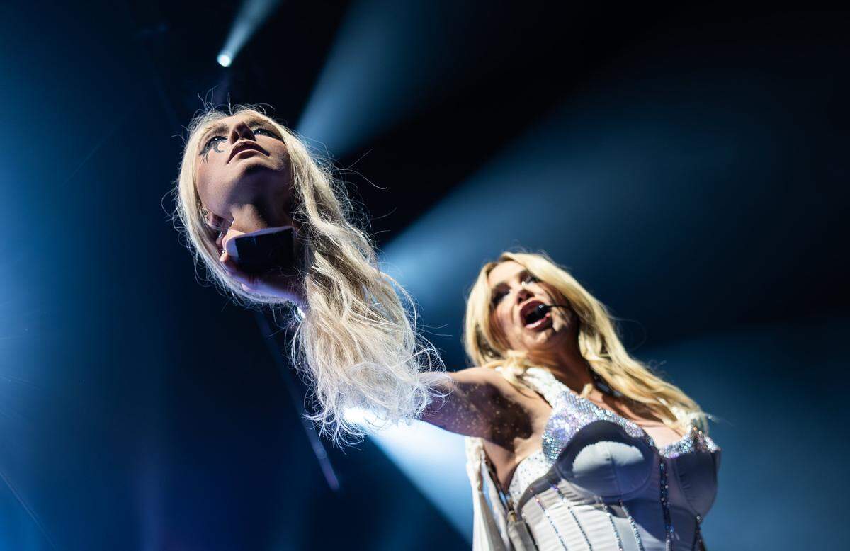 Kesha performs at the PNC Pavillion in Charlotte, N.C., on Tuesday, August 5, 2025.