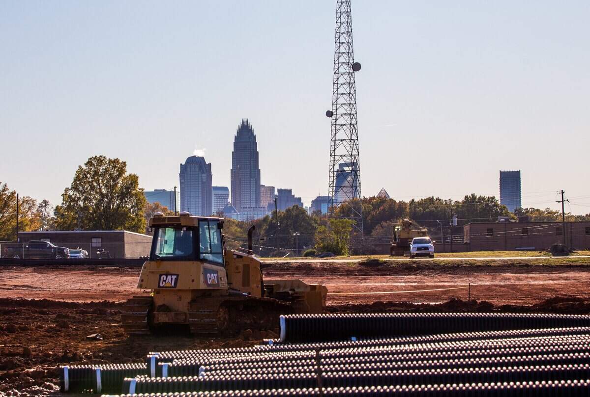 Tennessee-based developers Stonehenge Real Estate Group Consulting and Neyland Apartment Associates are building 295 apartments, five houses for sale and 14 townhomes for rent in Tryon Hills using the opportunity zone tax break. The development is across from a low-income housing complex.