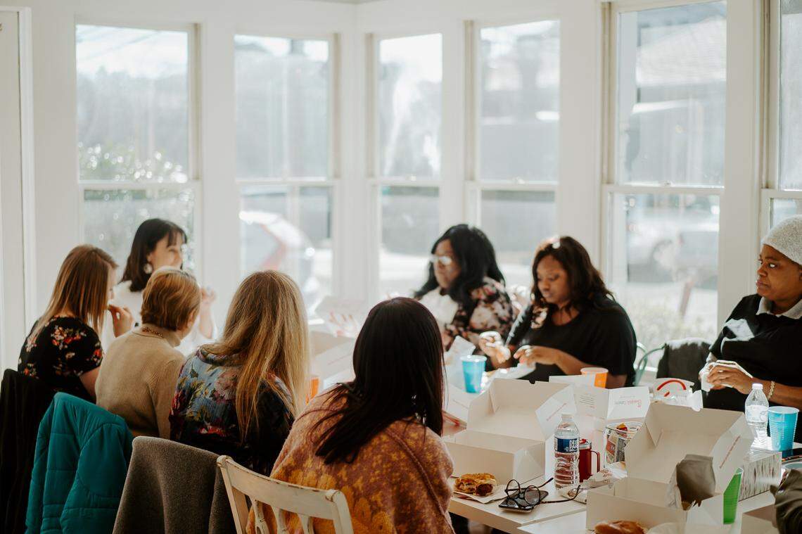 Beth Bell, executive director of Fashion & Compassion, signed up with SLOE to get the word out about its mission to help vulnerable women in Charlotte get back on track through economic mobility and healing.