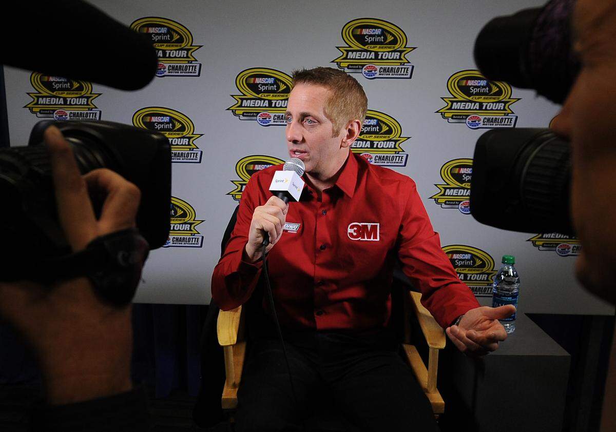 NASCAR Sprint Cup Series driver Greg Biffle answers questions during a breakout session at the NASCAR Sprint Cup Series Media Tour on Wednesday, January 29, 2014. The Media Tour is being held at the Charlotte Convention Center in Charlotte