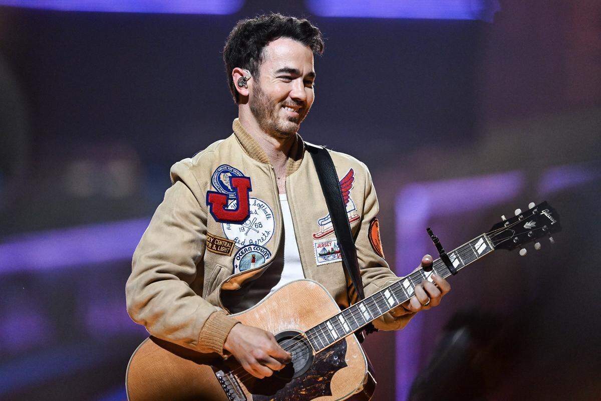 Kevin Jonas of the Jonas Brothers performs at the Spectrum Center Wednesday, Nov. 5, 2025, in Charlotte, N.C.