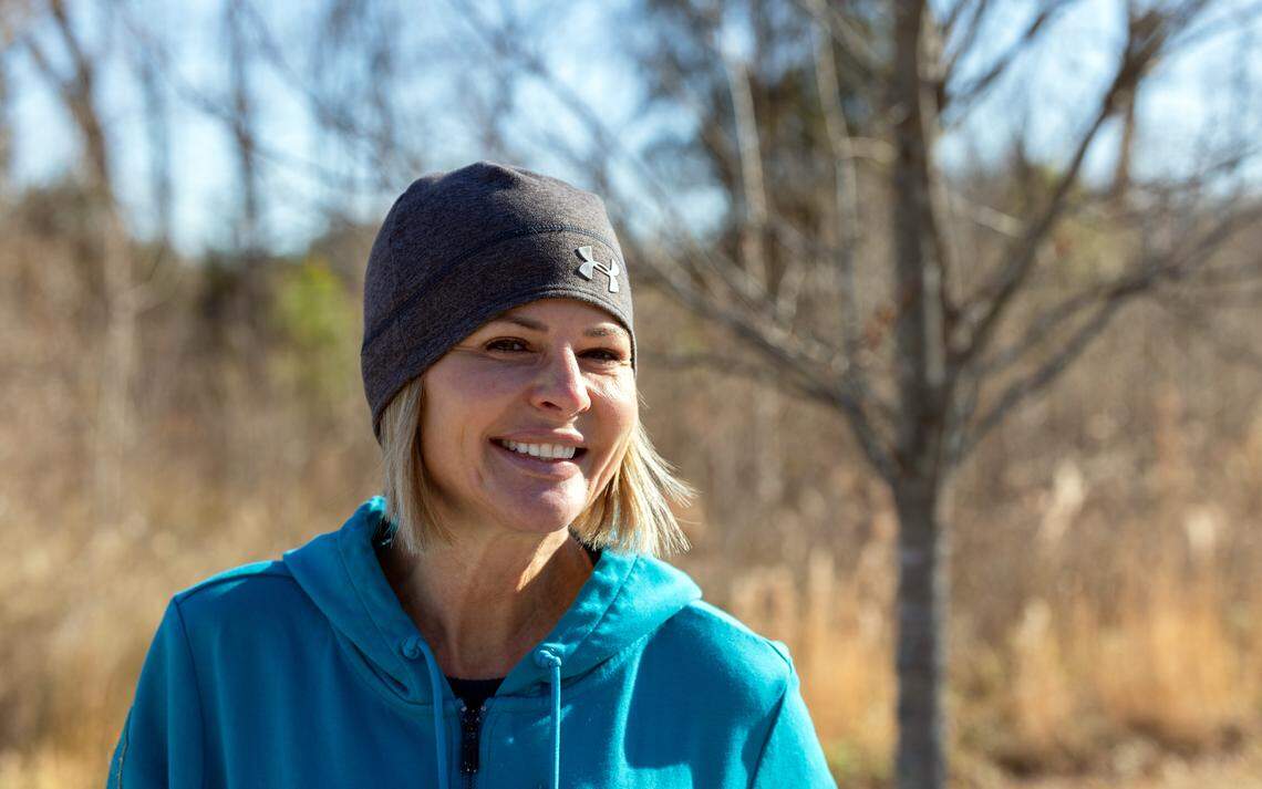 Shannon Spake, photographed on the greenway near her home in Davidson.